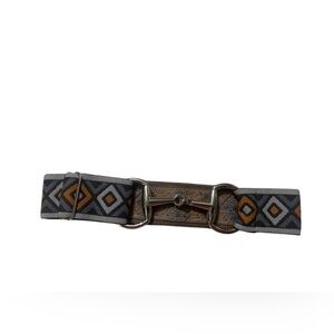 NWT Luxequine Equestrian Grey Aztec Belt w/Silver Snaffle Bit Belt 1 1/2” Wide